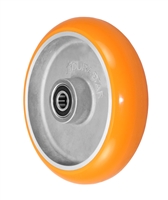 6" x 2" Orange Crown Tread Polyurethane on Aluminum Core - 1,000 lbs Cap